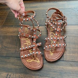 Sam Edelman Brown Leather Gladiator Sandals